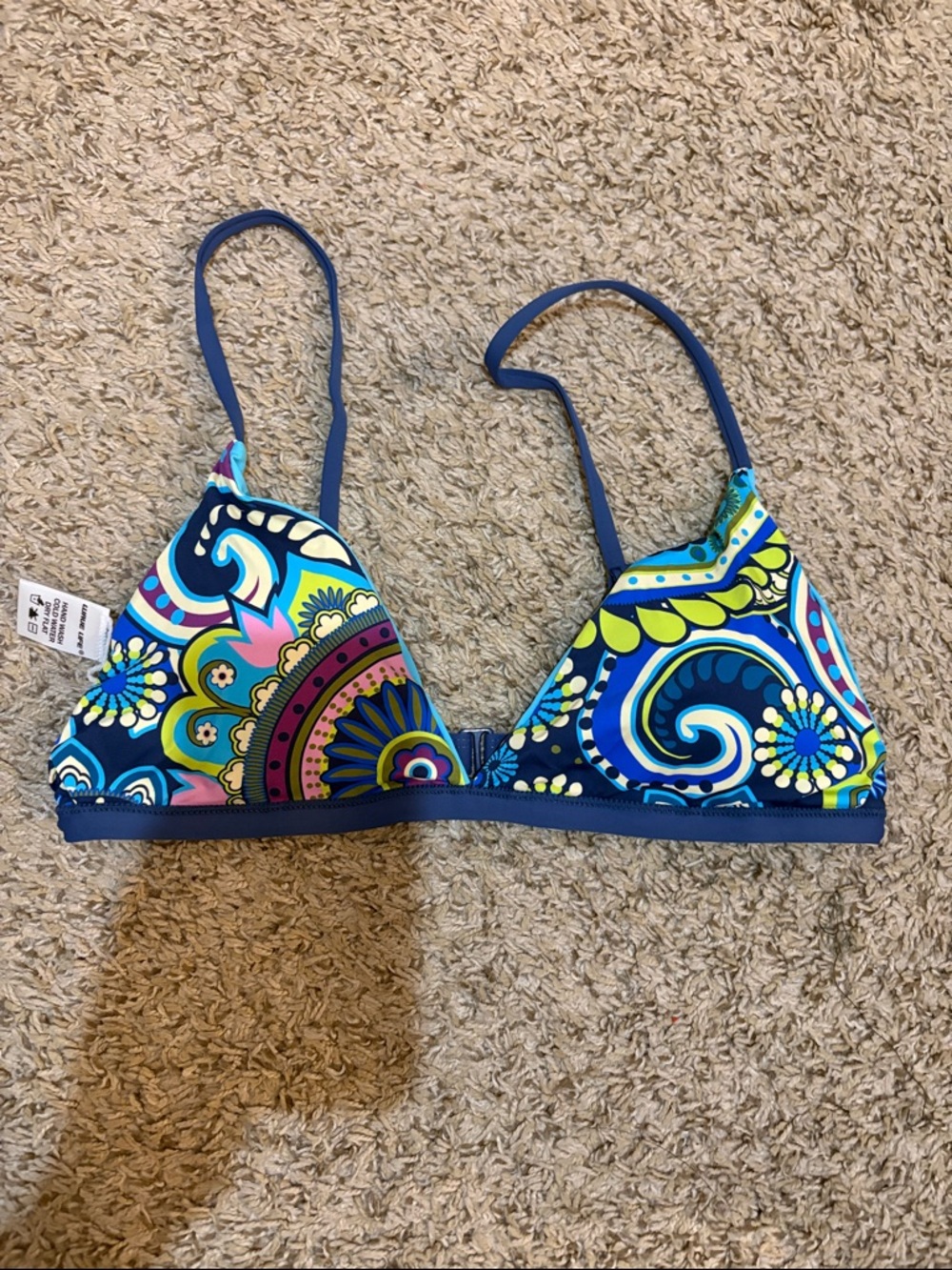 Colorful flowers Paisley Triangle Bikini Top